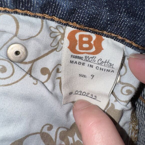 Vintage Bullhead Denim Y2K Micro Mini Skirt Dark Wash Jeans Women's Sz 8 Raw Hem - Picture 4 of 5